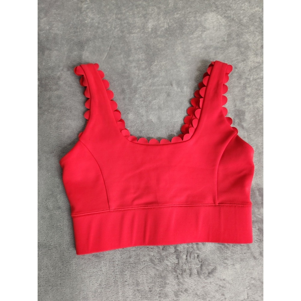IVL COLLECTIVE Scallop Sports Bra Size 4 Red Anthropologie Small Top Scalloped